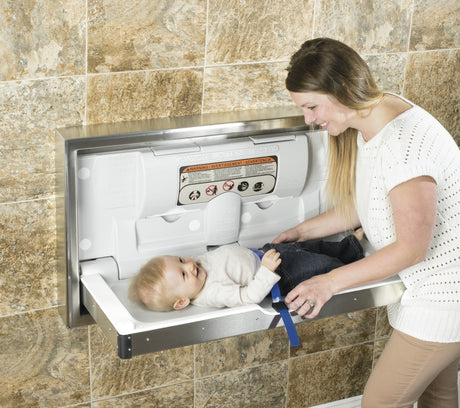 Clad Stainless Steel Changing Station, Surface-Mounted