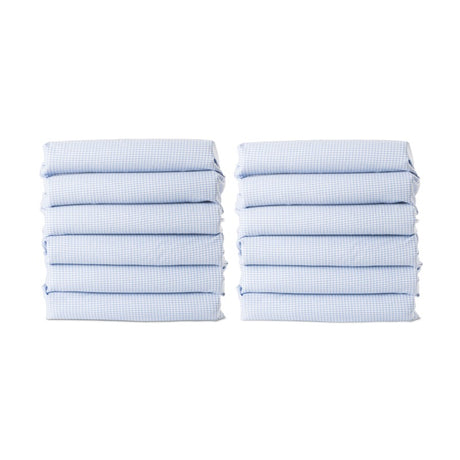 CozyFit™ Cot Sheet, Standard Size, Blue Gingham (12 Pack)