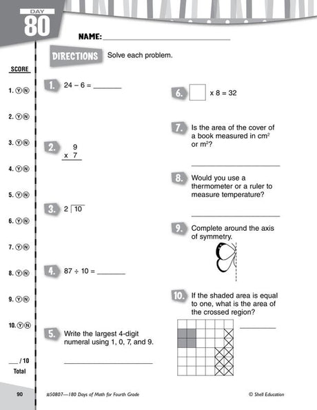 180 Days Of Math Gr 4