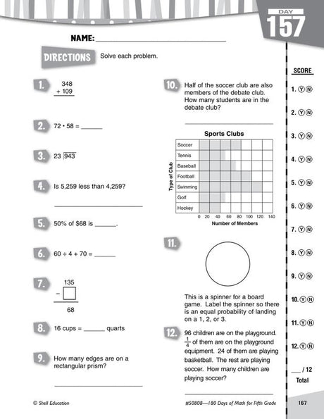 180 Days Of Math Gr 5