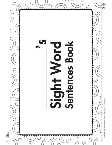 Cut & Paste Sight Word Sentences
