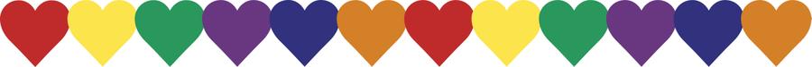 Colored Hearts Bulletin Board Border