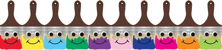 Happy Paintbrushes Bulletin Board Border