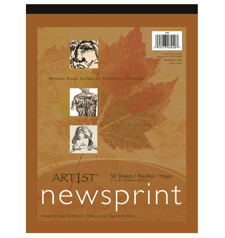 Art1st® Newsprint Pads, 9" x 12", 50 Sheets
