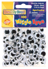 Wiggle Eyes - 100 Pieces - Black