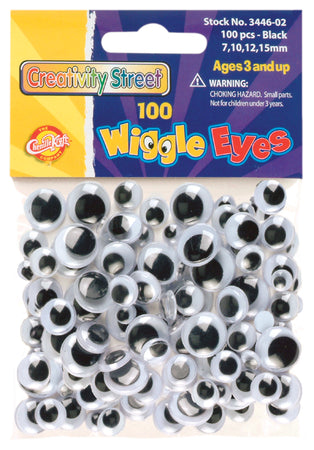 Wiggle Eyes - Round - 7mm - Black - 50/Bg - CHL64507, Charles Leonard