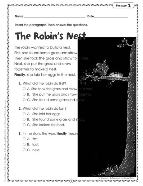 Comprehension Skills: 40 Short Passages for Close Reading: Grade 1
