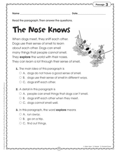 Comprehension Skills: 40 Short Passages for Close Reading: Grade 1