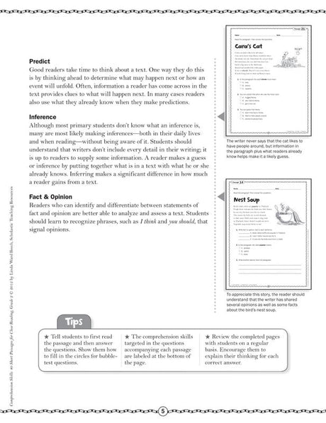 Comprehension Skills: 40 Short Passages for Close Reading: Grade 2