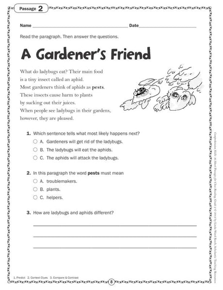 Comprehension Skills: 40 Short Passages for Close Reading: Grade 2