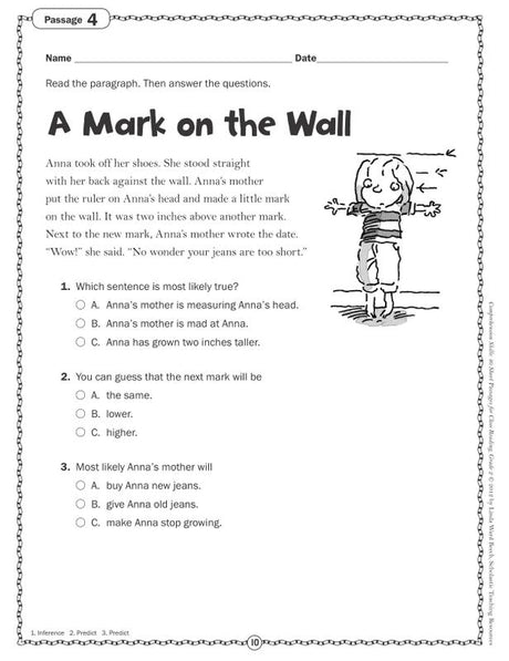 Comprehension Skills: 40 Short Passages for Close Reading: Grade 2