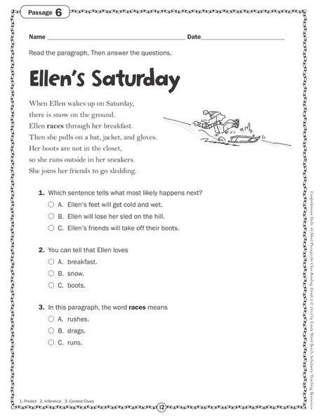 Comprehension Skills: 40 Short Passages for Close Reading: Grade 2