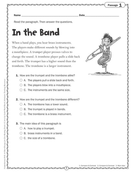 Comprehension Skills: 40 Short Passages for Close Reading: Grade 3