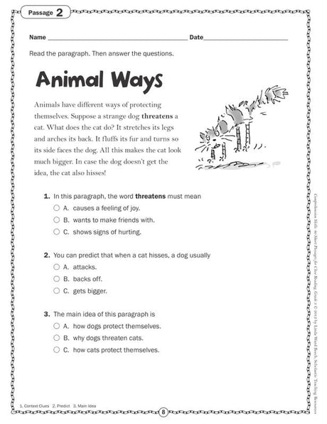 Comprehension Skills: 40 Short Passages for Close Reading: Grade 3