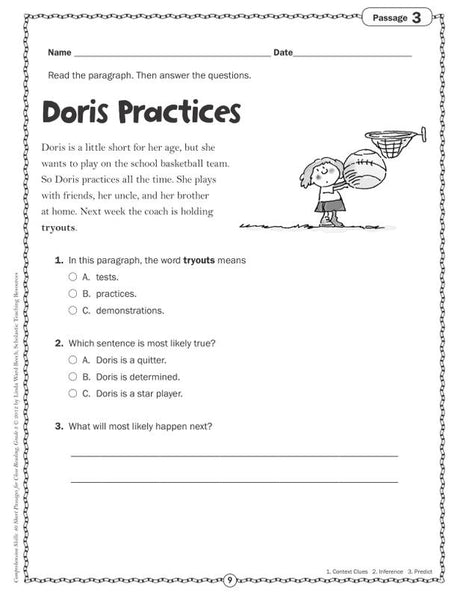 Comprehension Skills: 40 Short Passages for Close Reading: Grade 3