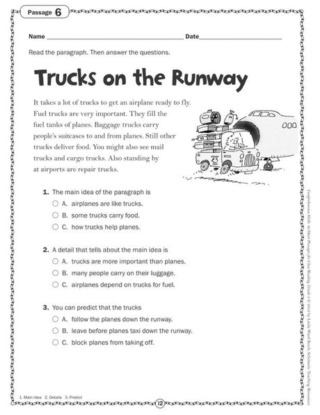 Comprehension Skills: 40 Short Passages for Close Reading: Grade 3