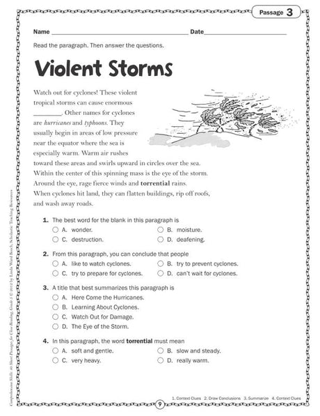 Comprehension Skills: 40 Short Passages for Close Reading: Grade 5
