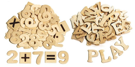 Wood Letters & Numbers - 200 Piece Set