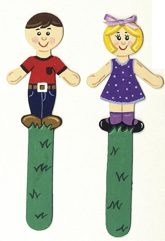People Shaped Wood Craft Sticks - 36 Pieces