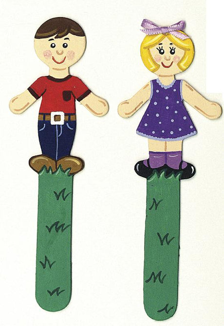 People Shaped Wood Craft Sticks - 36 Pieces