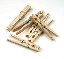 Large Wooden Spring Clothespins - 50 Pieces