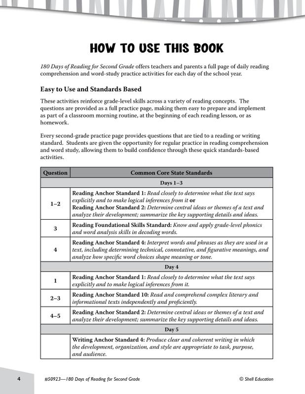 180 Days Of Reading Book For Second Grade