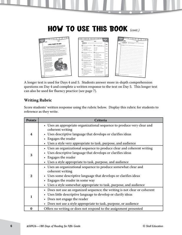 180 Days Of Reading Book For Fifth Grade