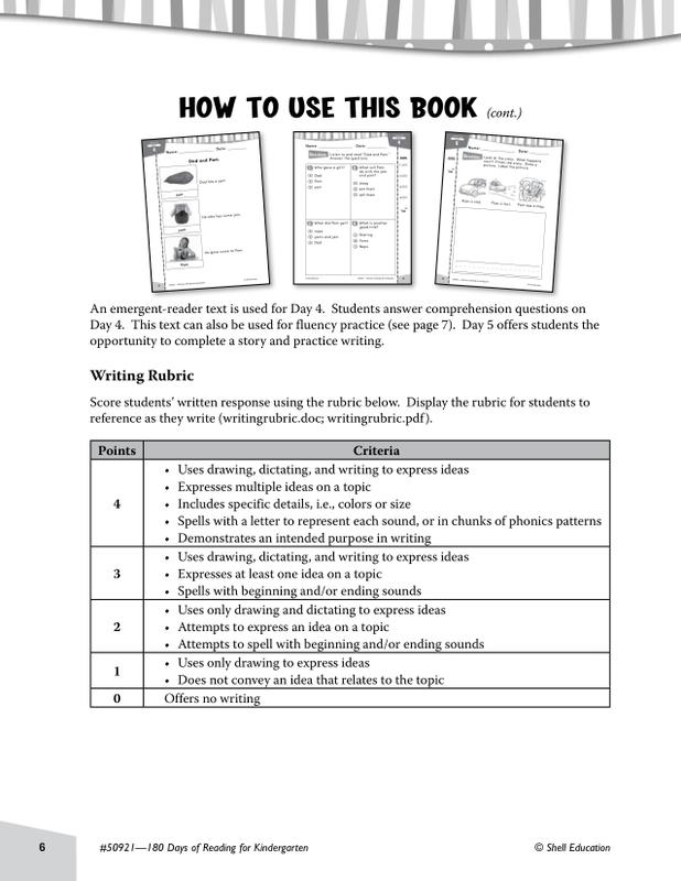 180 Days Of Reading Book For Kindergarten