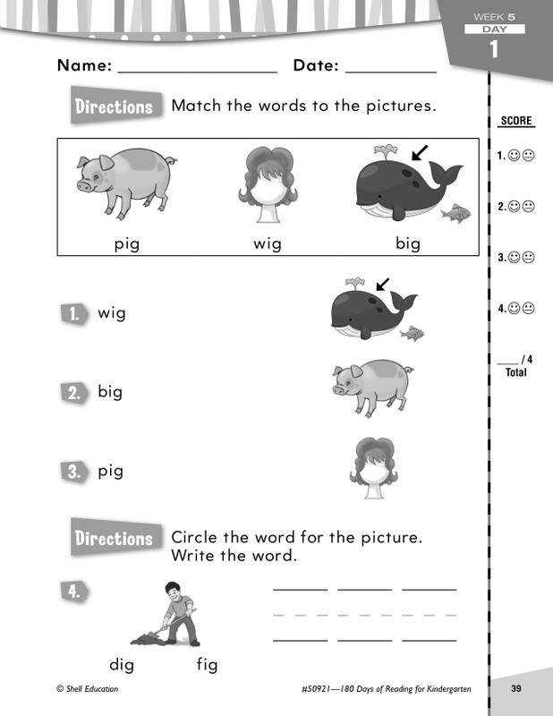 180 Days Of Reading Book For Kindergarten