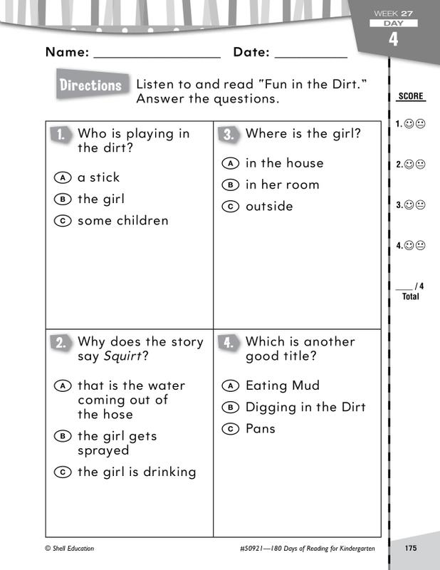 180 Days Of Reading Book For Kindergarten