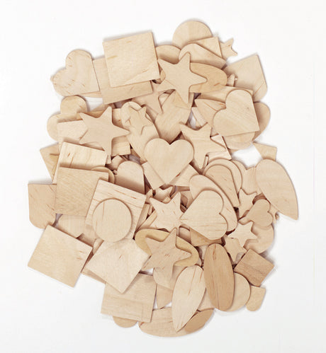 Wooden Shapes - 350 Pieces Natural