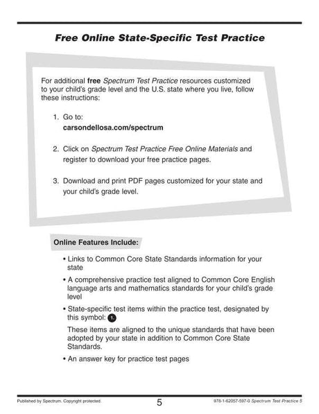Test Practice Workbook, Gr 5