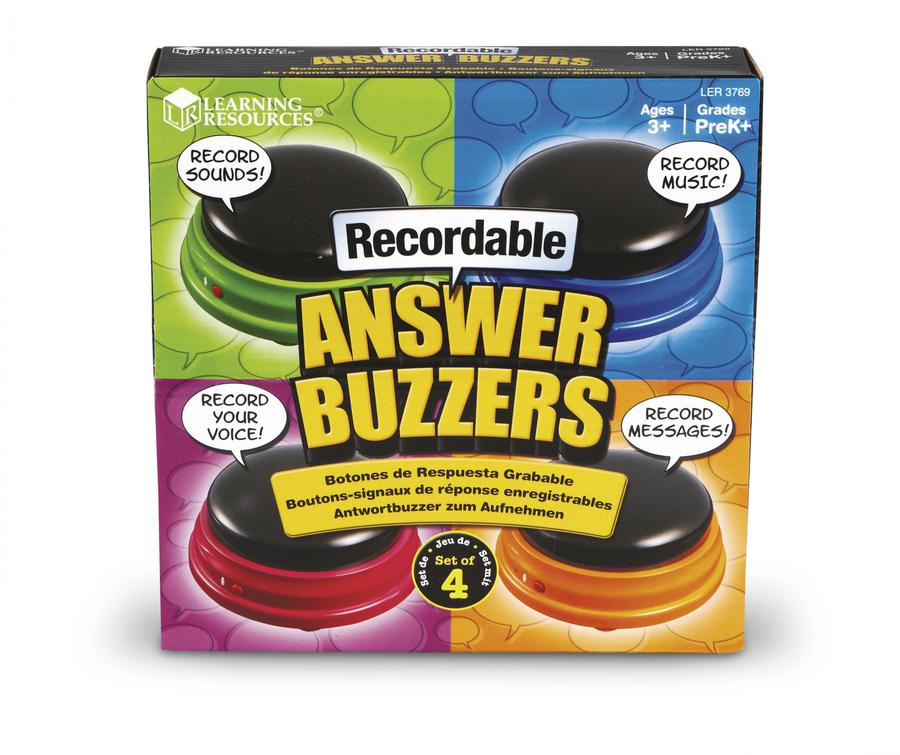 Learning Resources Recordable Answer Buzzers, Set of 4