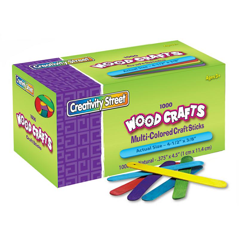 Wooden Craft Sticks - 1,000 Pieces Bright Hues