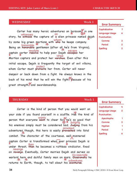 Daily Paragraph Editing, Grade 8