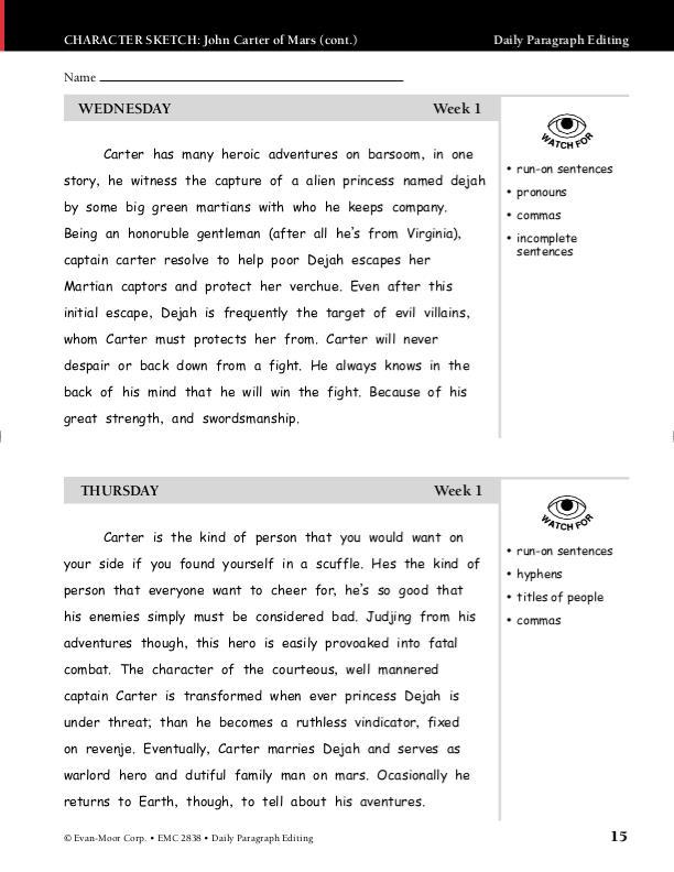 Daily Paragraph Editing, Grade 8