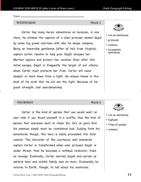 Daily Paragraph Editing, Grade 8