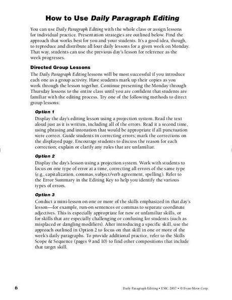 Daily Paragraph Editing, Grade 7