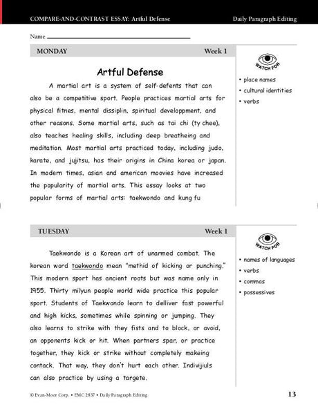 Daily Paragraph Editing, Grade 7