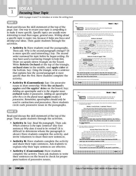 Daily 6-Trait Writing, Grade 8