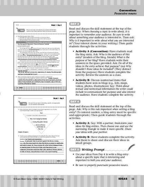 Daily 6-Trait Writing, Grade 8