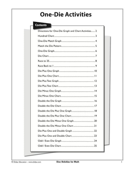 Dice Activities for Math