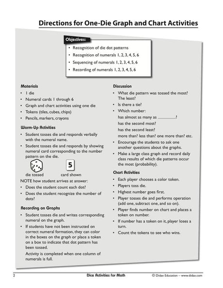 Dice Activities for Math