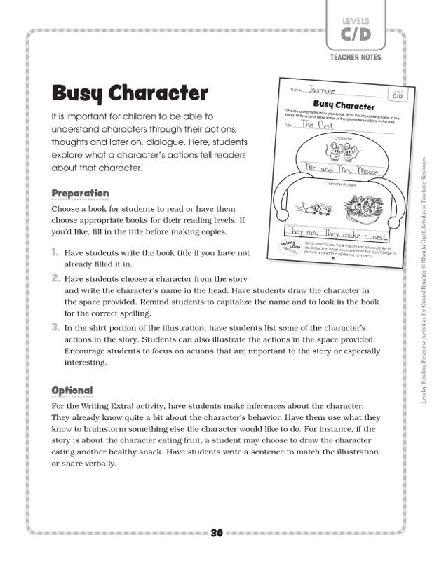 Leveled Reading-Response Activities for Guided Reading