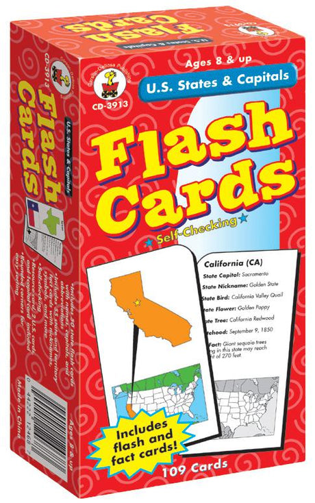 U.S. States & Capitals Flash Cards