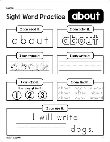 Third Grade Sight Words Bundle - Dolch 3rd Grade Sight Word Worksheets, Printables, Flash Cards, And More - 24 Activities