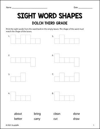 Third Grade Sight Words Bundle - Dolch 3rd Grade Sight Word Worksheets, Printables, Flash Cards, And More - 24 Activities