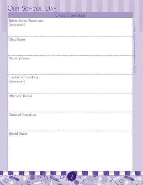 Daily Plan Book: School Days