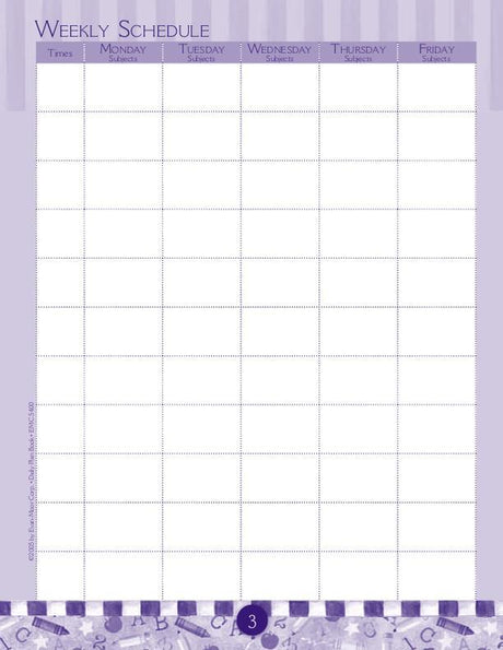 Daily Plan Book: School Days