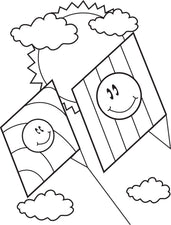 Spring Kites Coloring Page